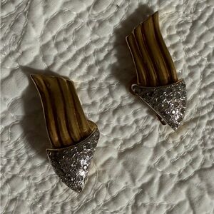 Vintage Elegant Gold and Silver Women's Earrings